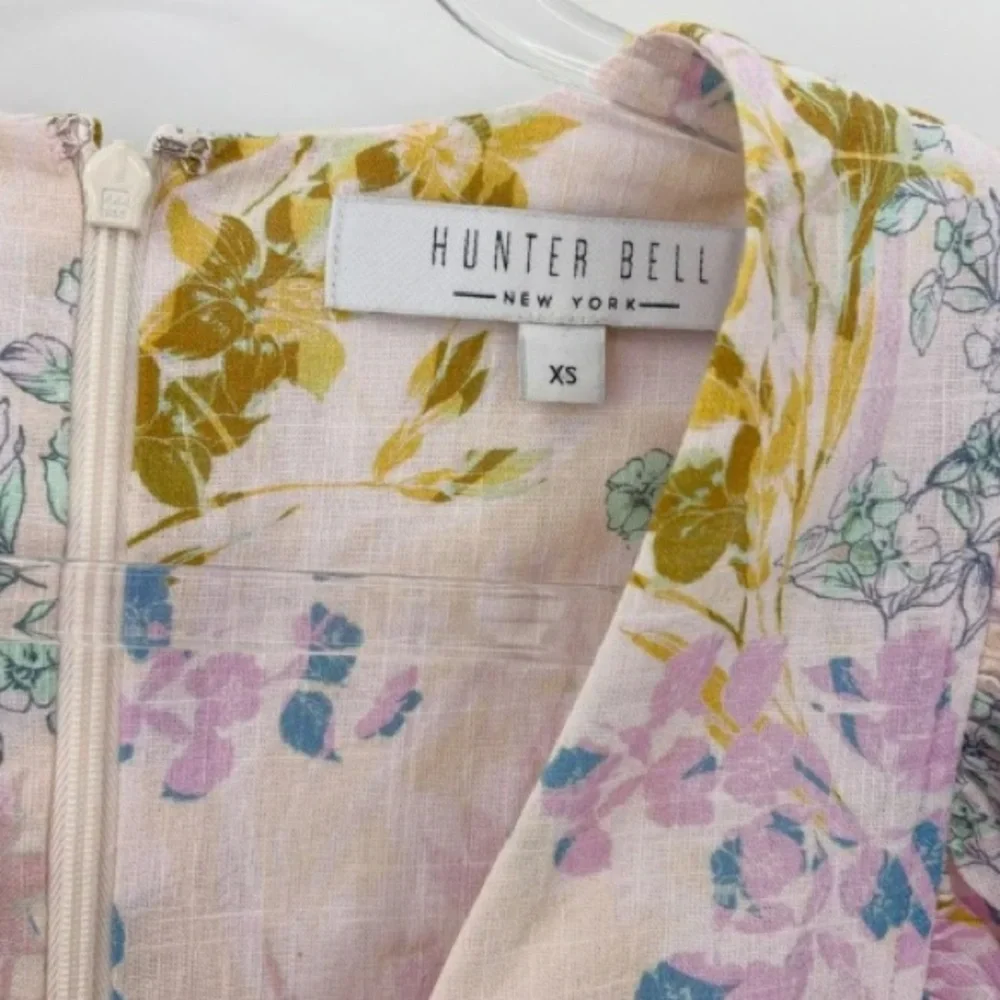 B44 Hunter Bell Palmer Maxi Dress Floral Puff Sleeve Flowy Garden Party - Picture 12 of 12